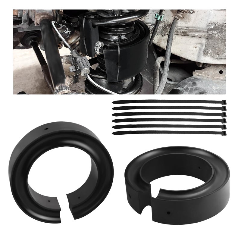 2PCS 555 Inch Upgraded Coil Spring SpacerHeavyDuty Rubber Coil Spring Booster with 3Hole DesignUniversal Coils Springs Spacers for Cars for Vibration  Noise Reduction